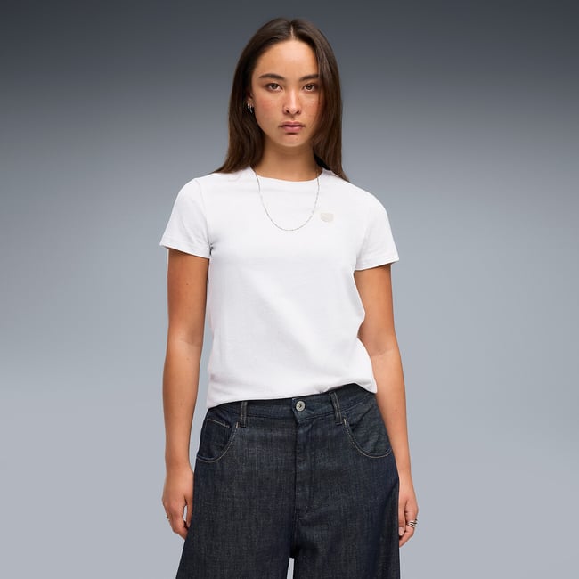 T-Shirt mit rundem Ausschnitt weiss <span itemprop=
