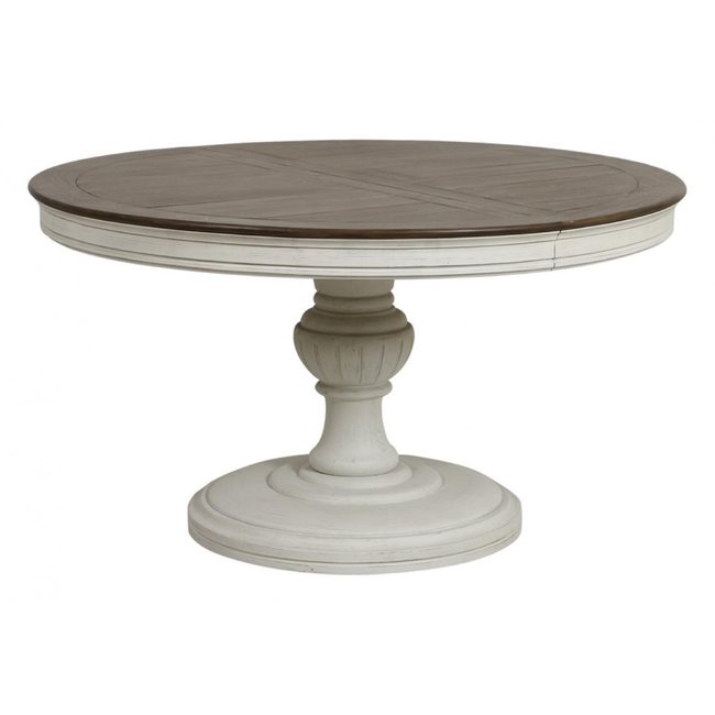 Table ronde à allonge - BASTIDE Couleur blanc <span itemprop=
