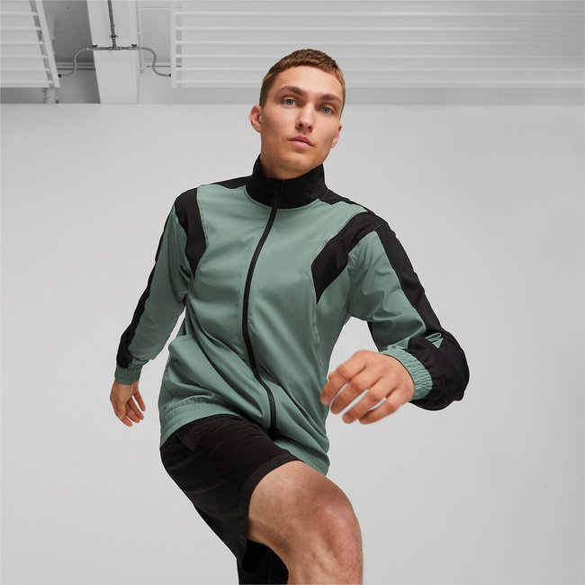 Felpa sportiva full zip 523859 verde eucalipto PUMA