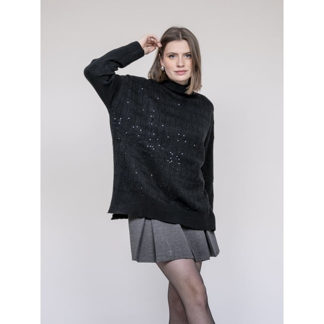 Pull Col Roulé à Sequins Karline - DONA LISA
