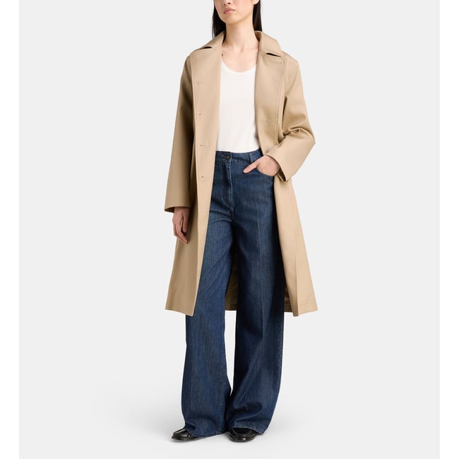 Trench long ozane coton beige <span itemprop=