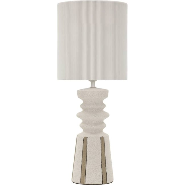 Lampe à poser sculpturale en céramique MODERN Couleur blanc satiné multicolore <span itemprop=