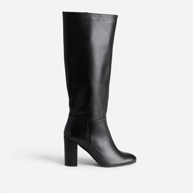 Botte À Talon en cuir TANEE noir <span itemprop=
