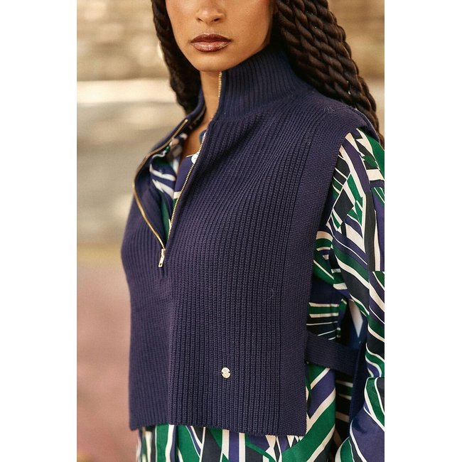 Maglione collo alto senza maniche MAEVA navy LA PETITE ETOILE