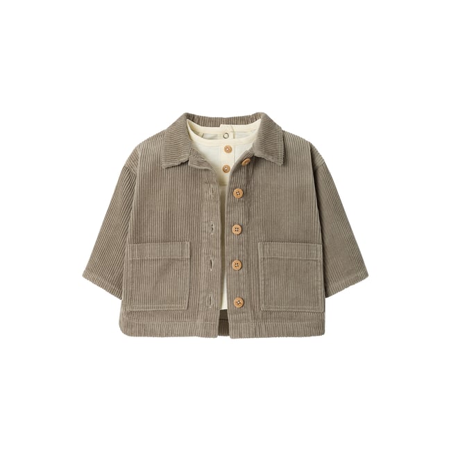 Ensemble surchemise et T-shirt kaki <span itemprop=