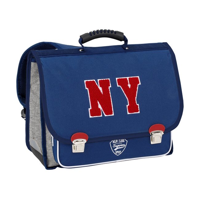 Cartable primaire 2 compartiments bleu - NY FASHION bleu <span itemprop=