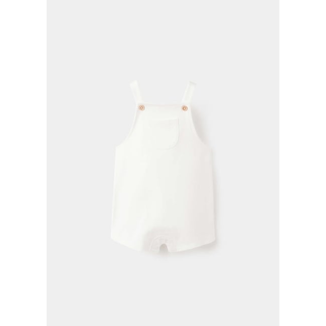 Salopette en coton à poche blanc cassé <span itemprop=
