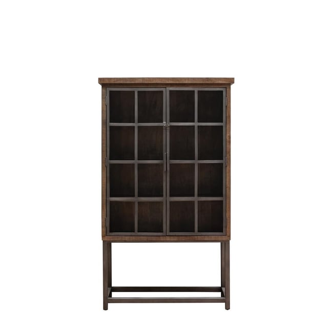 Vitrine en bois DURBUY Couleur bois fonce <span itemprop=