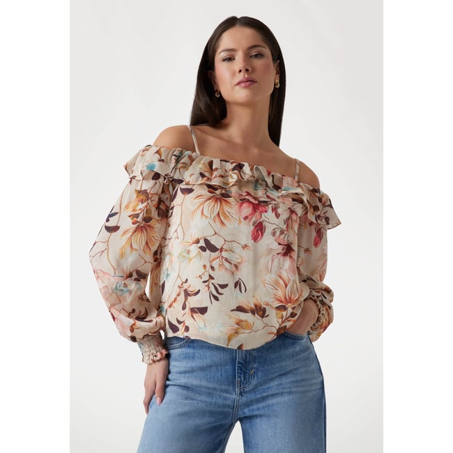 Blouse Mousseline Imprimée fantaisie florale <span itemprop=