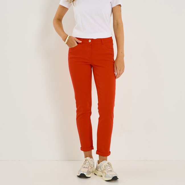 Jean slim raccourci TOKYO R01 orange rouge <span itemprop=