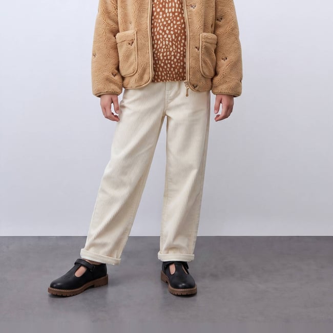 Veste zippée en sherpa brodée dore <span itemprop=