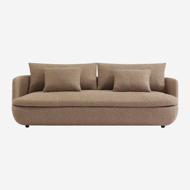 Canapé en tissu bouclette garni de plumes MONZA - HABITAT