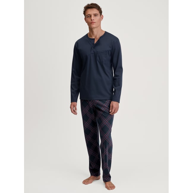 Pyjama, longue manches longues Coton RELAX COMFY saphir foncé <span itemprop=