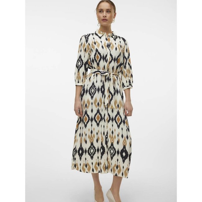 Bedrukte midi jurk te strikken bedrukt ecru Vero Moda La Redoute