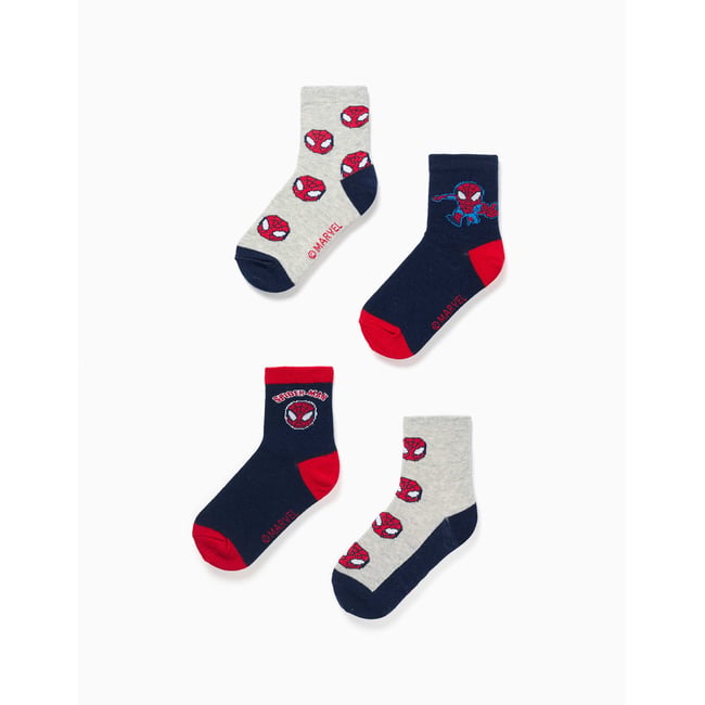 Lot de 4 paires de chaussettes avec Spider-Man multicolore <span itemprop=