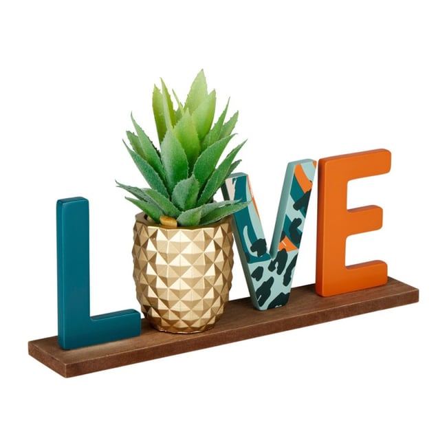 Mot Déco Love Ananas Doré à Poser Couleur v019845 <span itemprop=