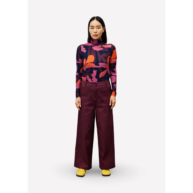 Pantalon  en coton NIGELLE rose fuchsia <span itemprop=