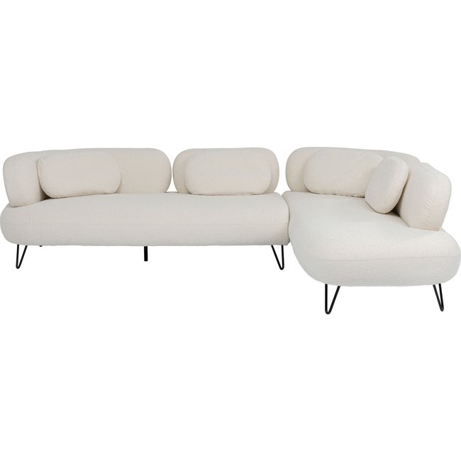 Canapé d'angle bouclé, PEPPO Couleur blanc <span itemprop=