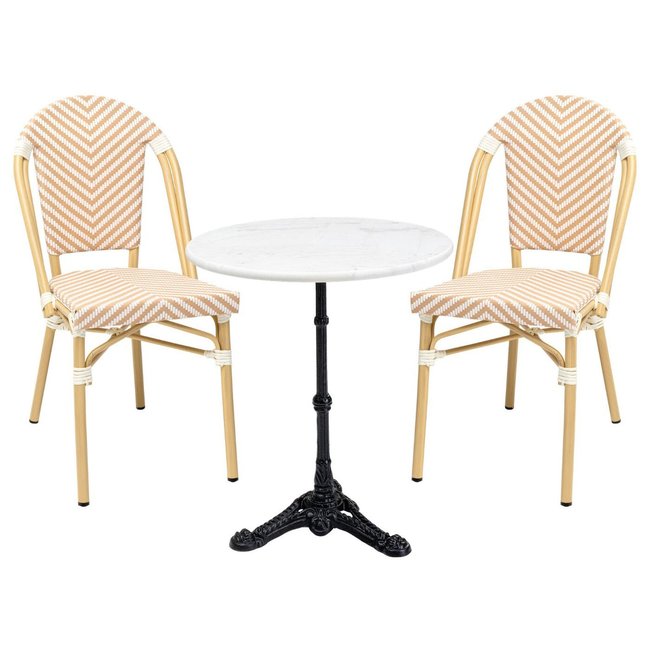 Ensemble de jardin table et 2 chaises, MONTMARTRE - KARE DESIGN