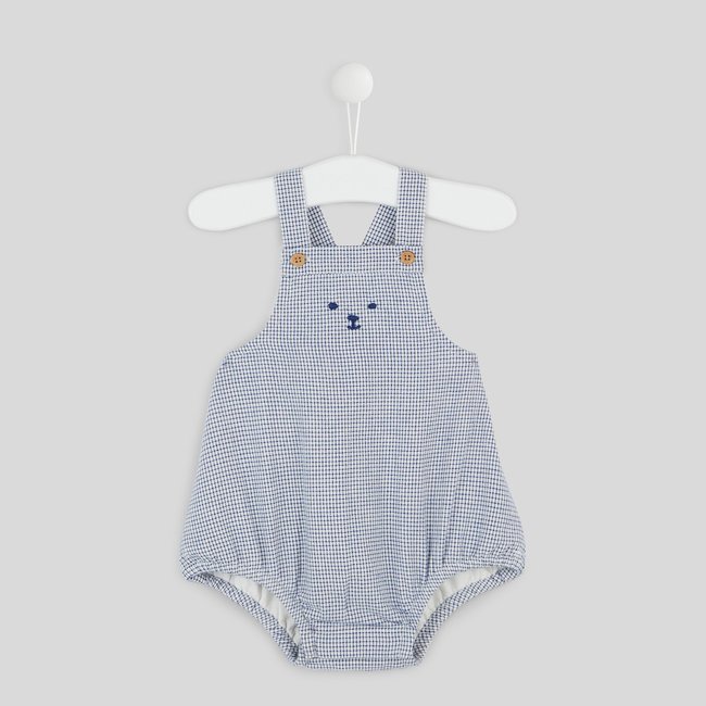 Barboteuse brodée mixte en coton BIO, Oeko-Tex ecru <span itemprop=