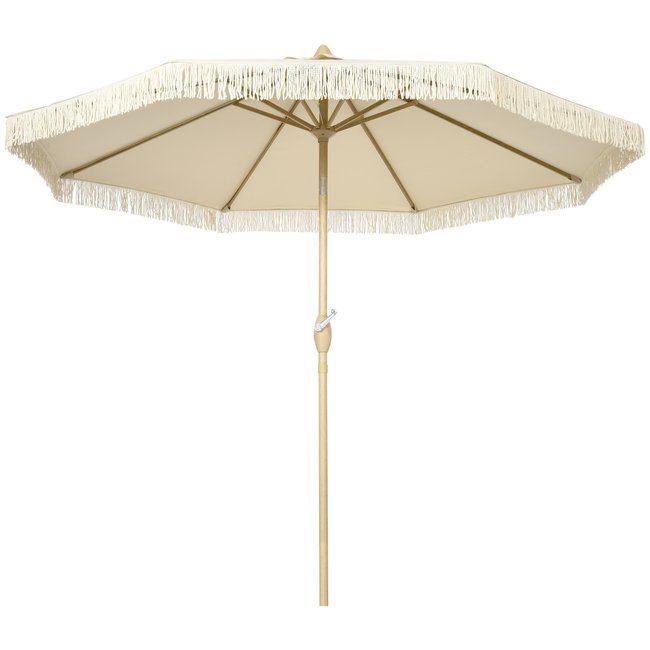Parasol octogonal inclinable beige <span itemprop=