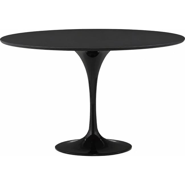 Table à manger ronde pied central aluminium Couleur noir <span itemprop=