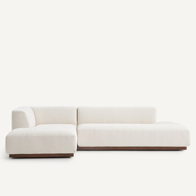 Sofá esquinero izquierdo XL de terciopelo chenilla, Jacopo - AM.PM