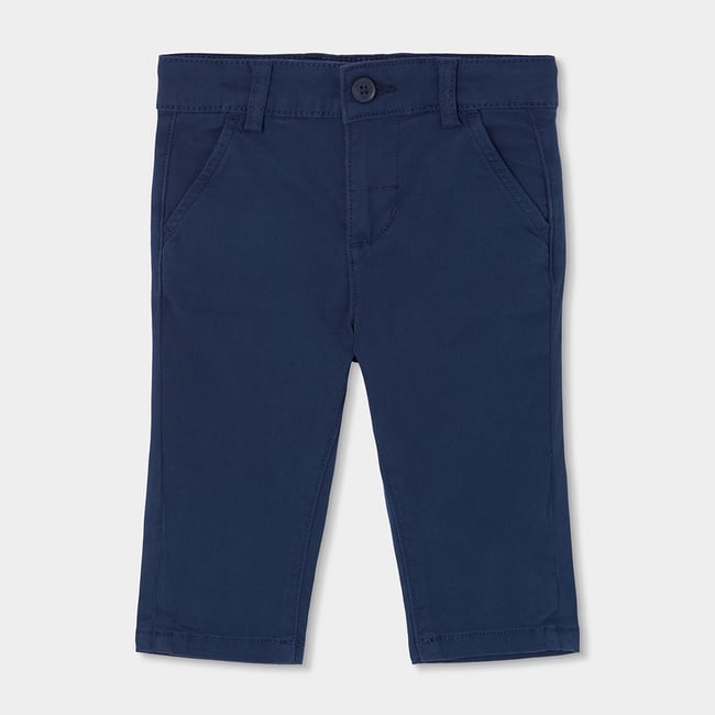 Pantalon garçon satiné élastique bleu <span itemprop=