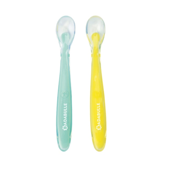 Cuillères bébé silicone pour premiers repas Couleur transparent <span itemprop=