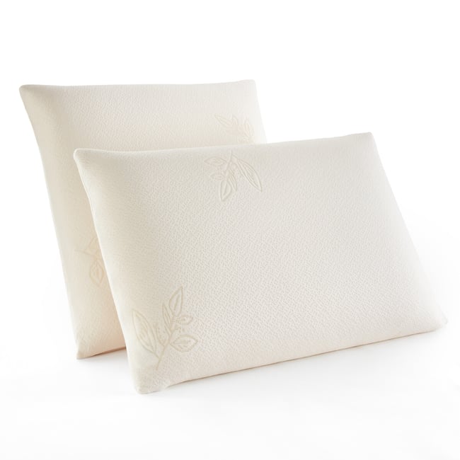 Oreiller à mémoire de forme Origine Couleur blanc motif floral <span itemprop=
