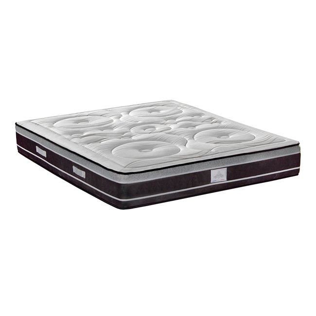 Ensemble Matelas Ressorts ensachés + Sommier Bois DIVIN Couleur blanc <span itemprop=