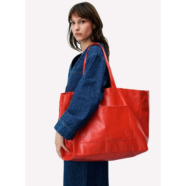 Sac en coton CERISE rouge <span itemprop=