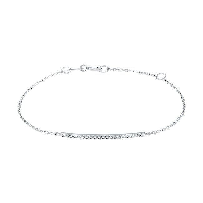 Bracelet en or 375 et oxyde de zirconium argent <span itemprop=