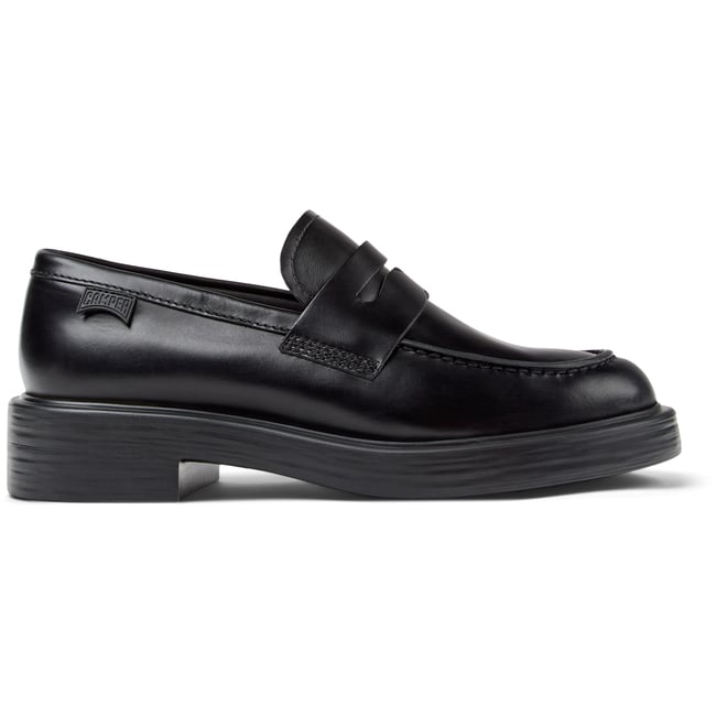 Mocassins Dean cuir noir <span itemprop=
