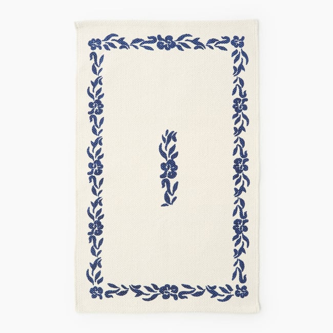 Petit tapis imprimé, 50x80cm, 100% coton Couleur electrique <span itemprop=