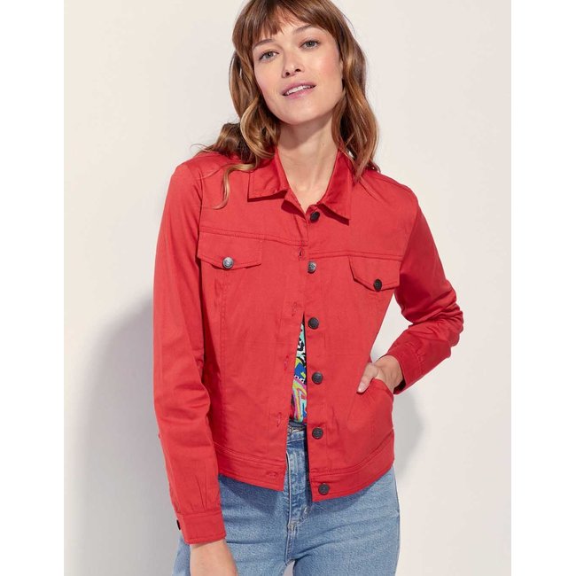 Veste coton esprit blouson ARACELY rouge aurora <span itemprop=