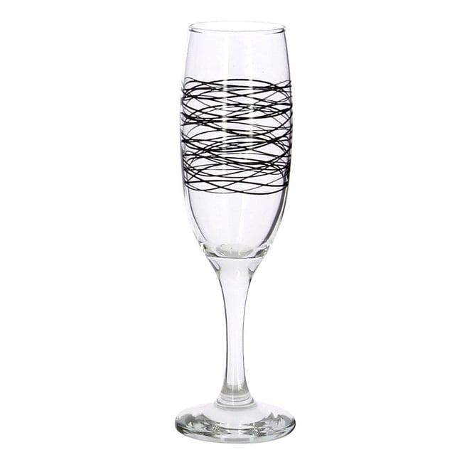 Lot de 6 flutes en verre 22cl, SERPENTIN Couleur transparent <span itemprop=