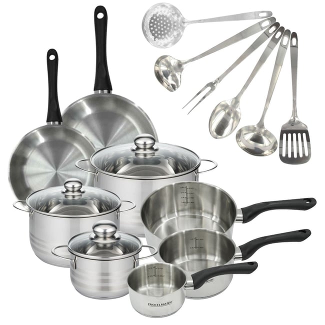 2 poêles 20/24, 3 faitouts 16/20/24, 3 casseroles 12/16/20 inox|noir <span itemprop=
