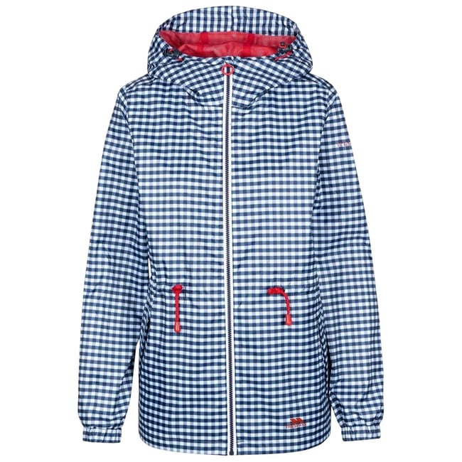Imperméable à capuche ajustable motif/style à carreaux NIGGLE bleu marine <span itemprop=