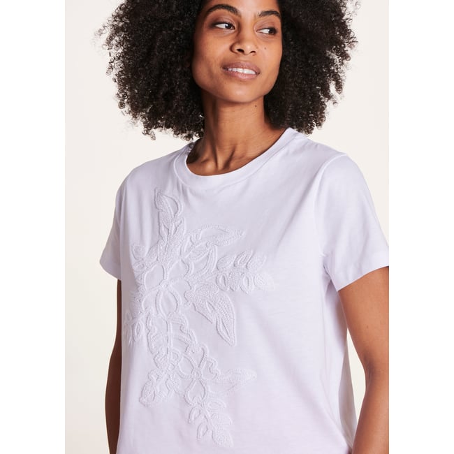 T-shirt en coton biologique à manches courtes blanc <span itemprop=