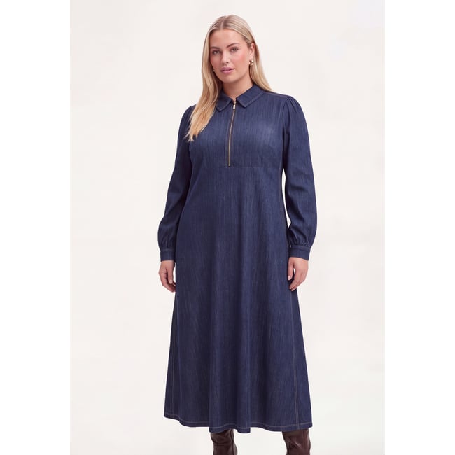 Robe avec manches longues indigo <span itemprop=