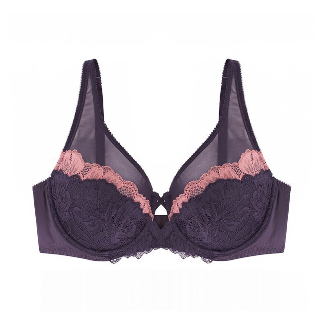 Foulard-BH violett/koralle <span itemprop=