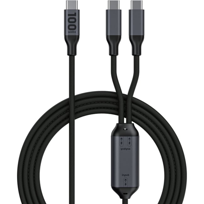 CABLE 1.5M 100W 2 en 1 USB-C vers x2 USB-C - ESSENTIEL B