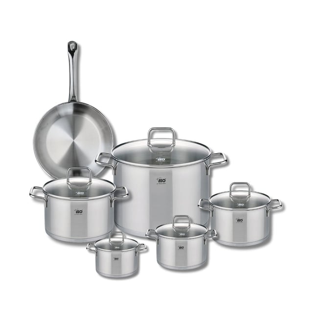 Batterie 1 poêle 24cm + 5 faitouts 12/14/16/20/26cm PROFI CITRIN gris <span itemprop=