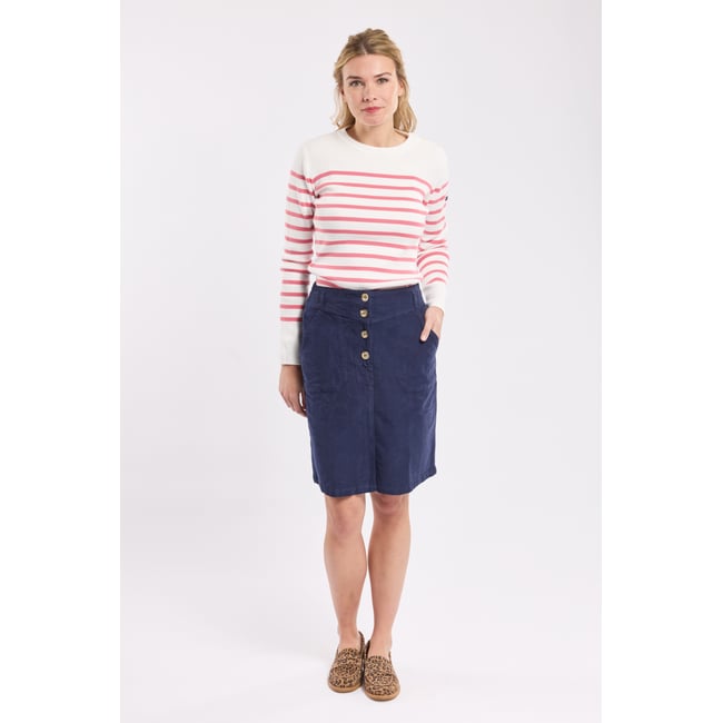 Jupe droite en velours seal <span itemprop=