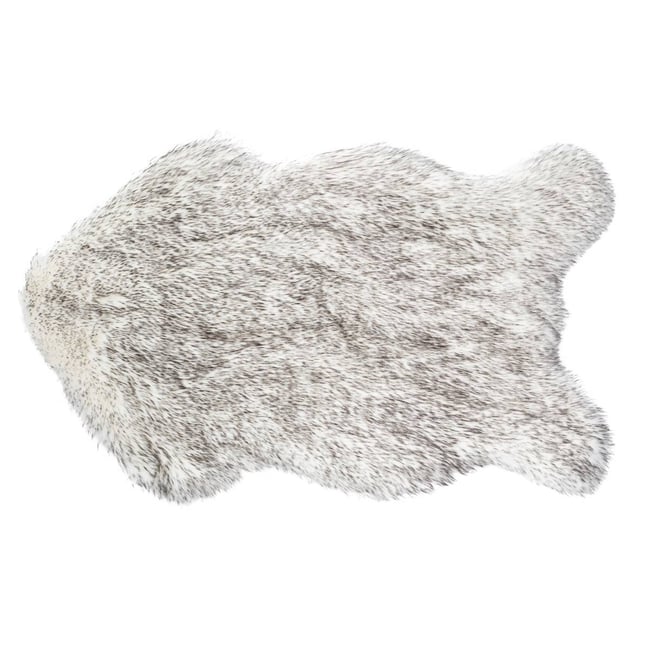 Tapis effet peau de mouton 60X90cm Couleur gris moyen <span itemprop=