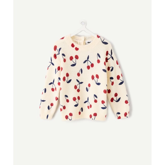 Cherry Print Jumper, ecru , TAPE A L'OEIL