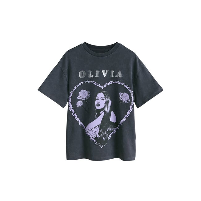 T-shirt oversize olivia rodrigo gris <span itemprop=