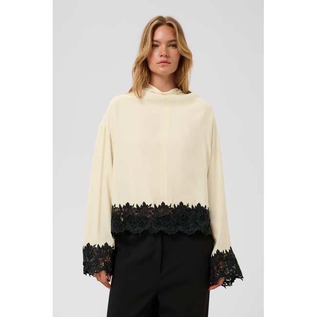 Blouse à manches longues beige pistachio shell <span itemprop=