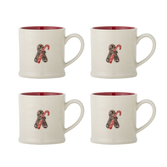 Mug décore noël grès  Kenai set de 4 Couleur multicolore <span itemprop=